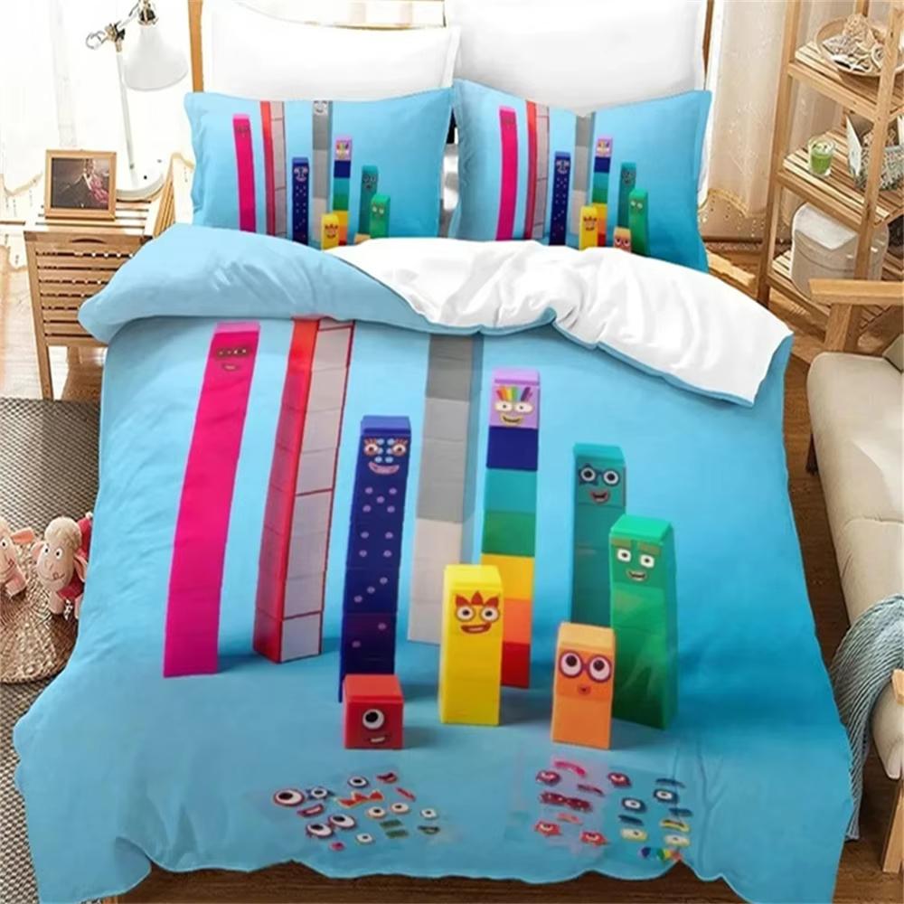 Fashion 3D Print Cartoon N-Numberblocks Bedding Set Double Twin King Duvet Cover Comforter Pillowcase Boys Girls Adults Bedroom