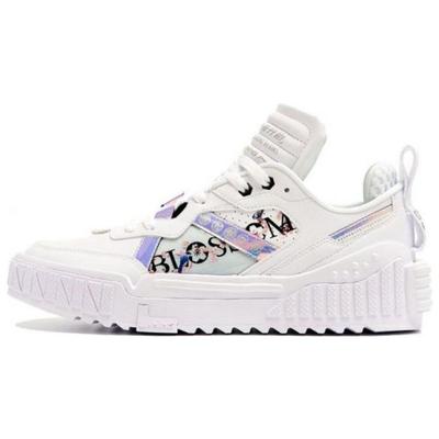 Li Ning 001 Unblock Sakura Limited Durable Breathable Low-Top Skate Shoes Women Skate Shoes White AGCR346-1