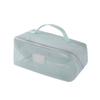 Durable Solid Color Mesh Cosmetic Bag Zipper Transparent Makeup Pouch Large Capacity Lightweight Toiletry Storage Bag Lipstick