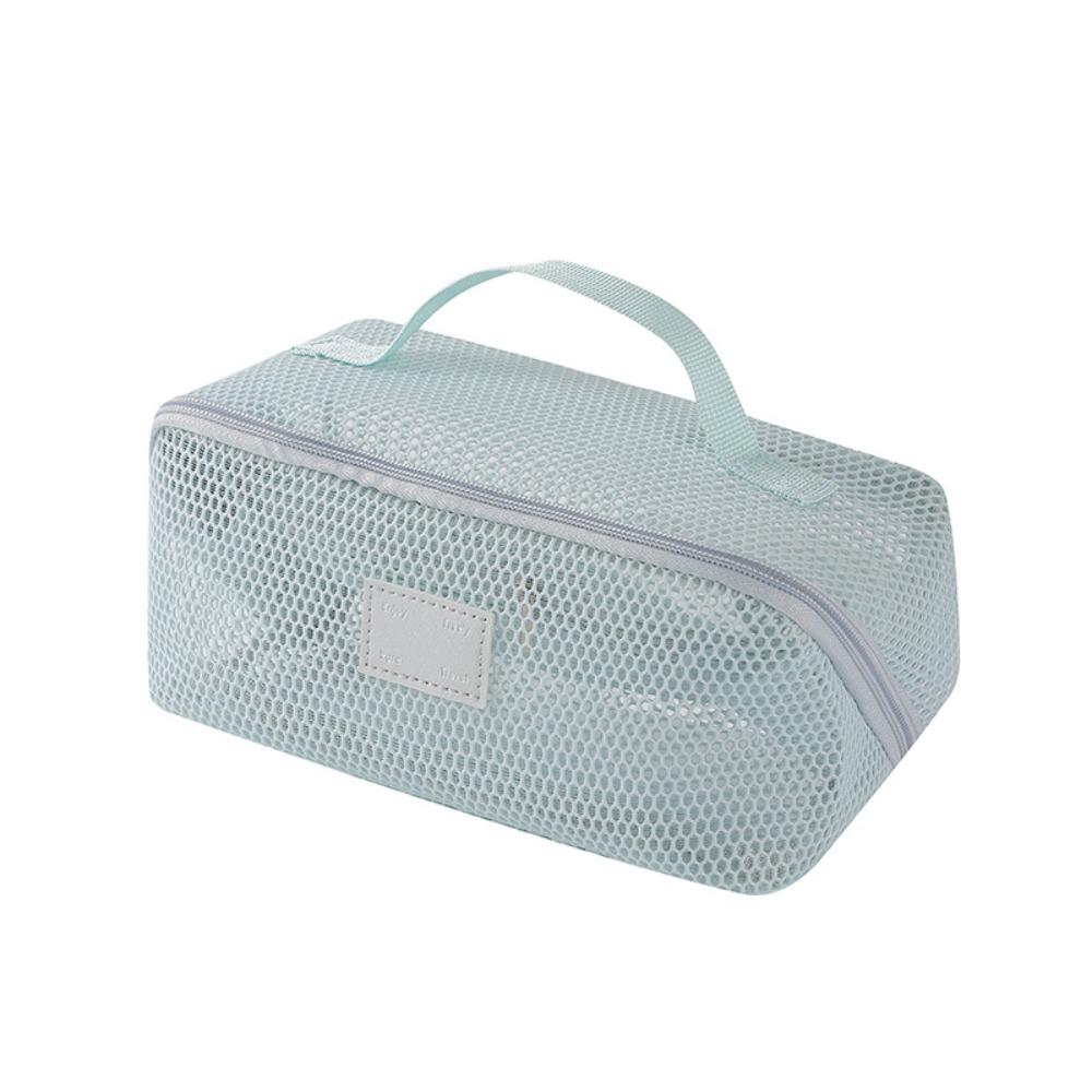 Solid Color Mesh Cosmetic Bag Zipper Toiletry Storage Bag Portable Makeup Pouch  Women/Girls