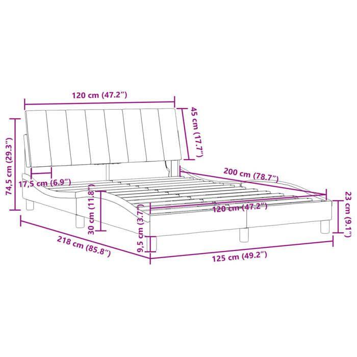 VidaXL Bed Frames with LED Lights, Upholstered Bed with Slat Base, Double Bed, Adult Bed, Modern, Dark Grey 3213770