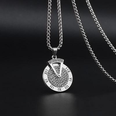 Lucky Turn Titanium Steel Necklace: Colorfast Pendant with Number Luck Beads for Women and Men