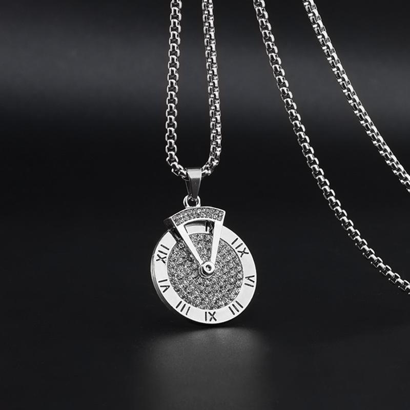 Lucky Turn Titanium Steel Necklace: Colorfast Pendant with Number Luck Beads for Women and Men