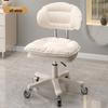 Modern Minimalist Adjustable Beauty Stool with Casters and Backrest