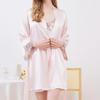 Women's Embroidered Silk Robe & Nightgown Set: Long Camisole, Multi-piece Mulberry Silk Sleepwear