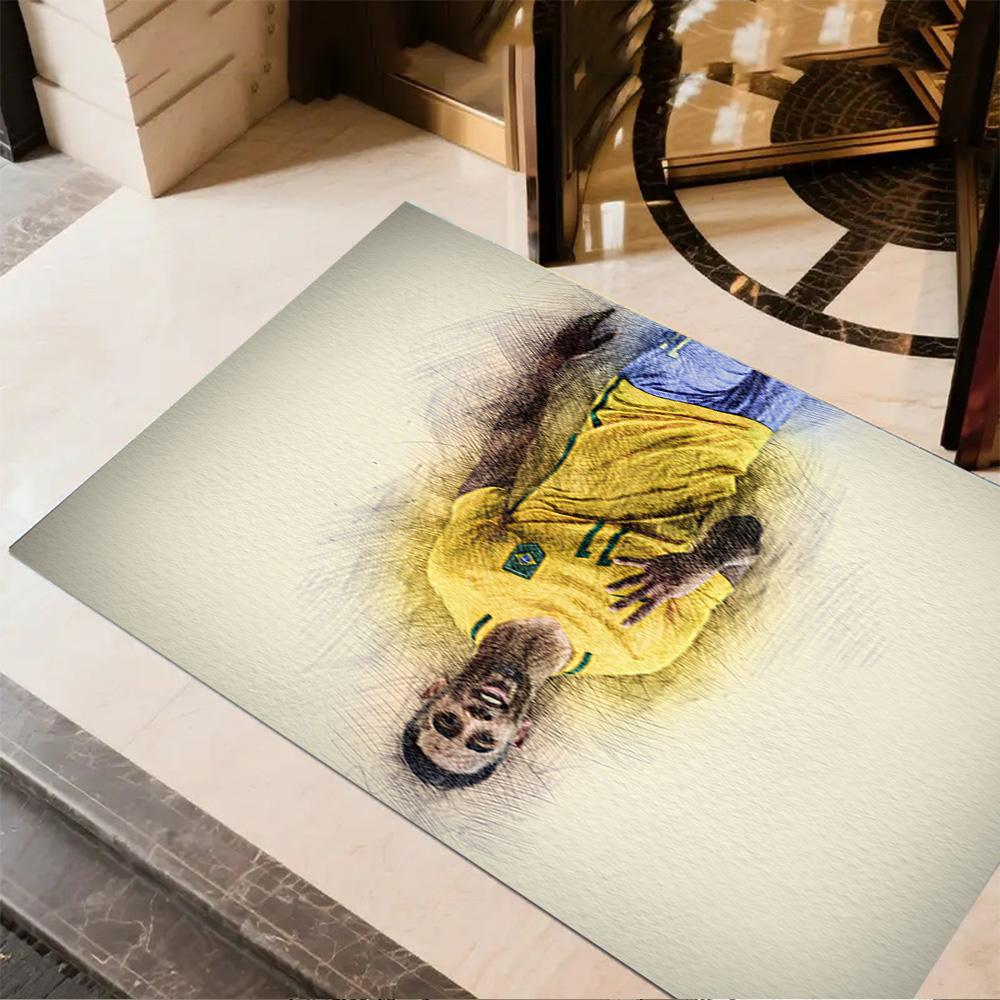 Soccer Player Blue Kit Floor Rug Office Rug Perfect for Balcony Entryway Decorate room Foyer Antislip Carpet Anime Office Decor