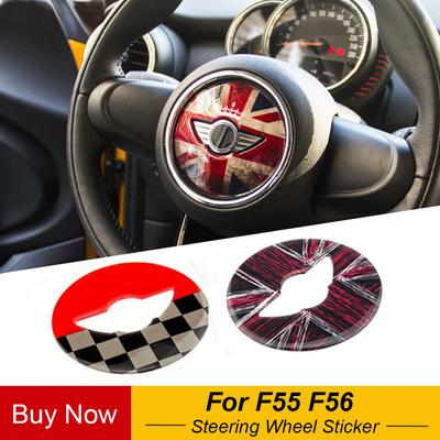 Adesivo Union Jack para volante de carro, capa de decalque central para BMW MINI Cooper JCW F55 F56, decoração de interior de carro
