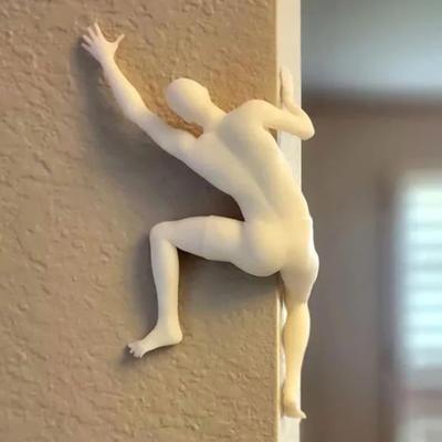 Climber Wall Decoration PVC Modern Adhesive Climbing Man Figurine Statue Sculpture Home Office Wall Art Ornament Climbing Enthusiasts Festival Gift