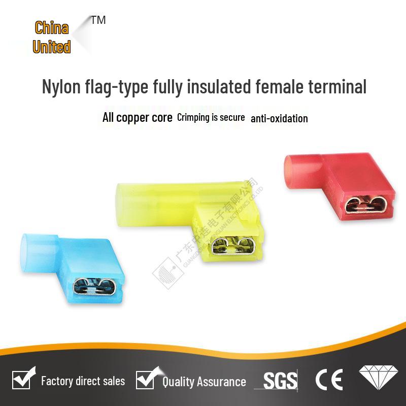 Insulated Nylon Flag Crimp Terminal Connector (6.3 Spade)