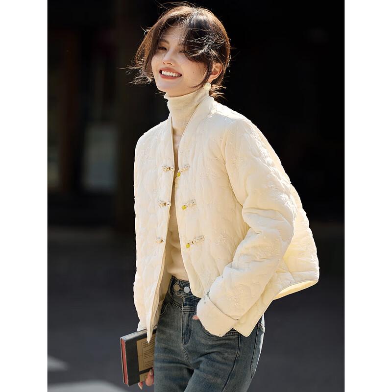 XWI Damen Neue Chinesischer Stil Jacquard Gepolsterte Jacke