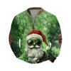 Mens Christmas Sweater Zip Up Sweatshirts Vintage Knit Graphic Sweatshirt Xmas Stand Collar Pullover