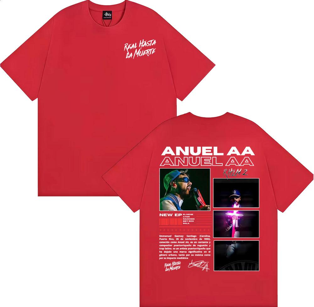 

Rapper Anuel AA Rhlm 2 Album 2025 Merch TShirt Unisex Women Harajuku Hip Hop Street T Shirt Casual Oversized 100 Cotton T Shirts S