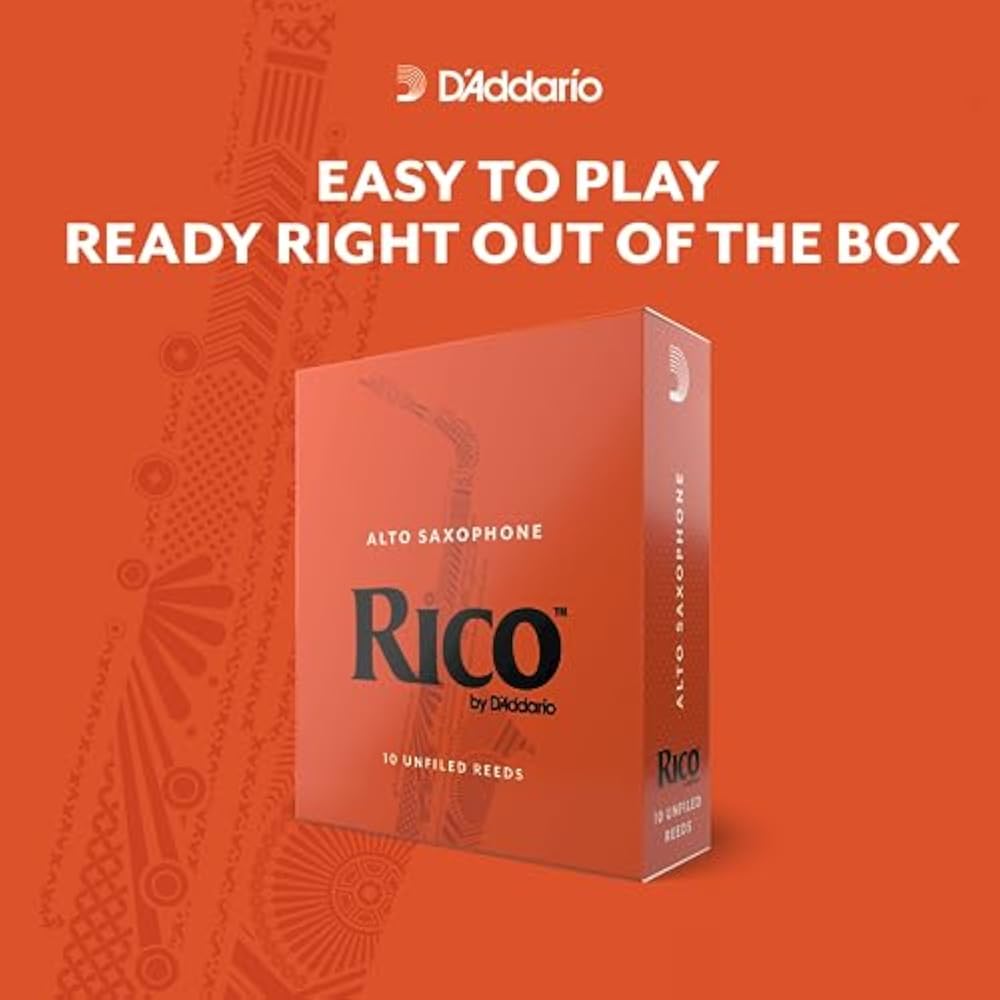 D'Addario WoodWinds Daddario Reed for Alto Saxophone RICO RJA1020 [Hardness: 2.0] Pack of 10 [Dom...
