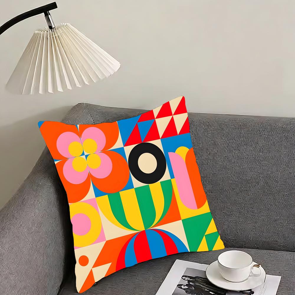 Geometric Patterns Luxury Cushion Cover Pillowcase Ultra Soft Skin Friendly Fabric Cloud Like Comfort Concealed Zipper