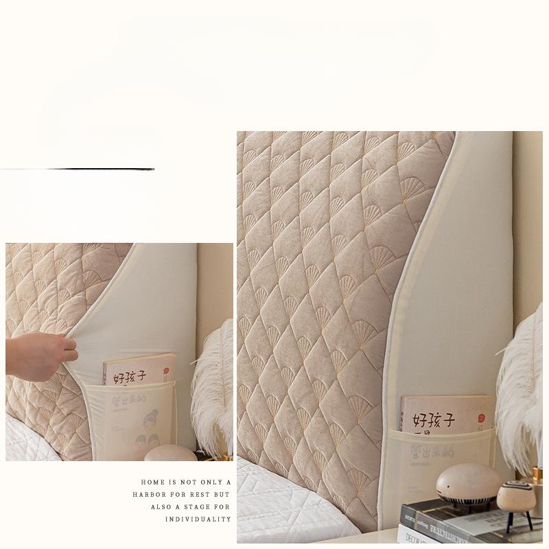 Thicken Bedhead Cover Nordic Soft Headboard Covers Solid Color Washable Bed Head Slipcover Bedroom Backrest Dust Protector Cover