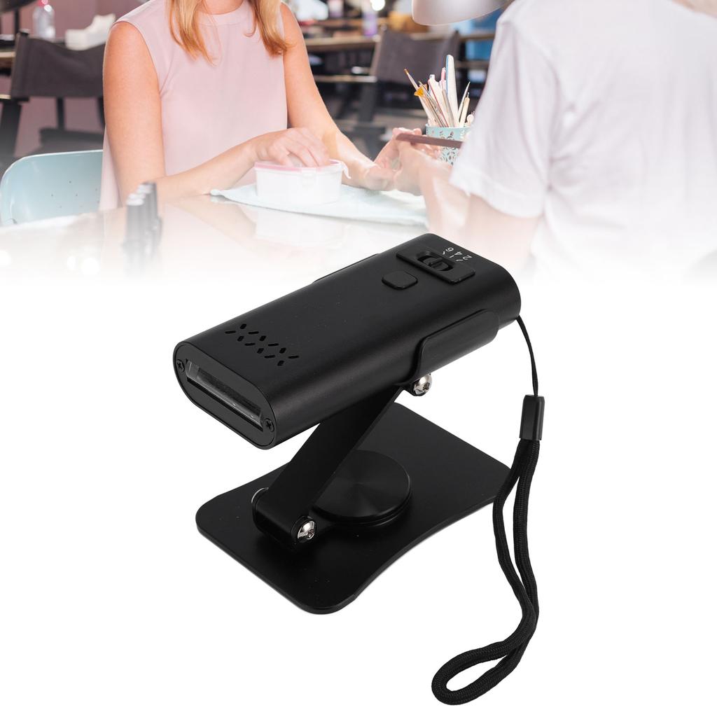 2 in 1 Hair Extension Light USB Rechargeable Quick Cure Nail Art LED Lamp with Stand Black
