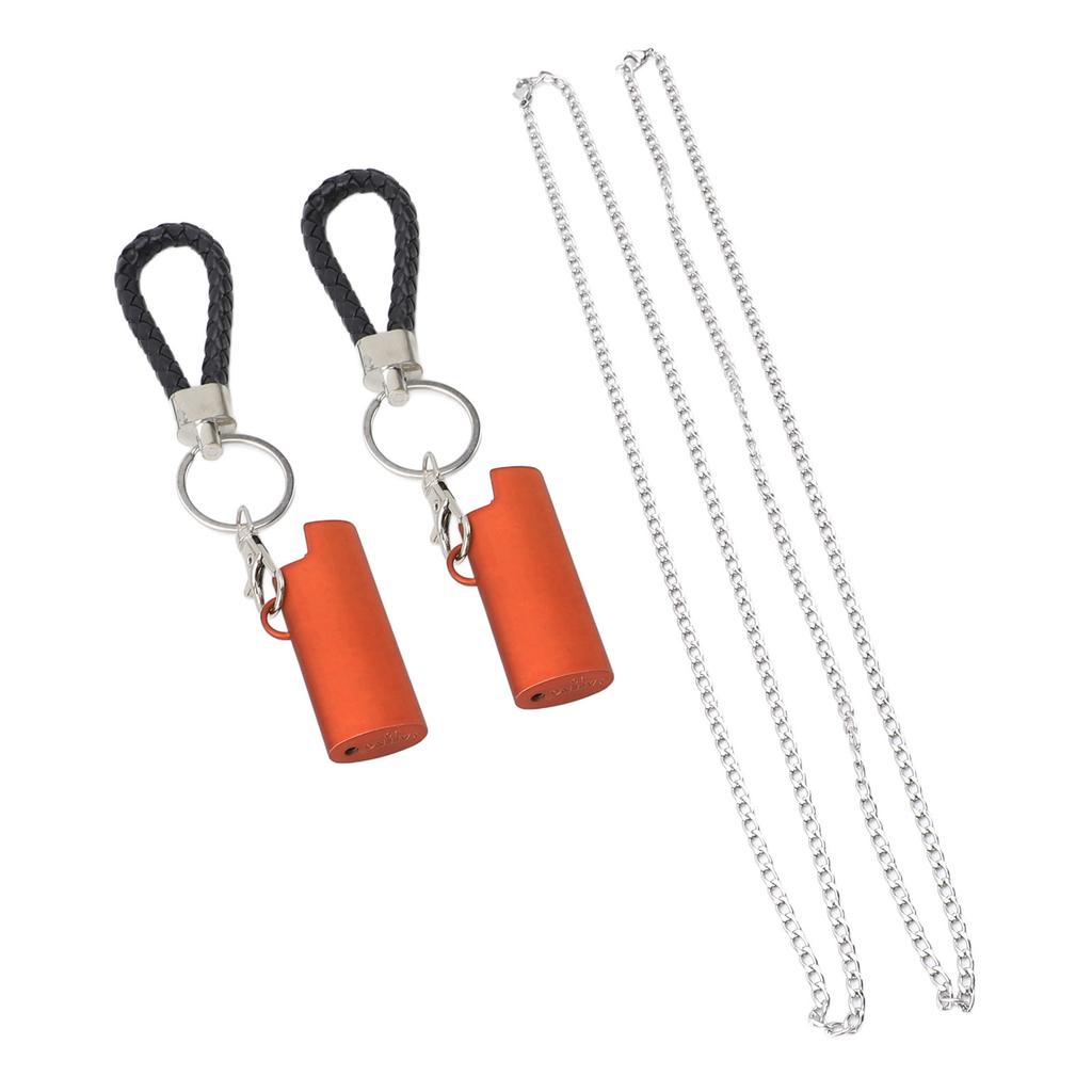 2 Set Spring Clip Keychain Aluminum Alloy Key Ring Key Holder with Lighter Case for Home Travel