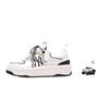 MLB New York Yankees Synthetic Leather Slip Resistant Abrasion Resistant Low Top Skateboard Shoes Unisex White Black 3ASXM096N-50WHS