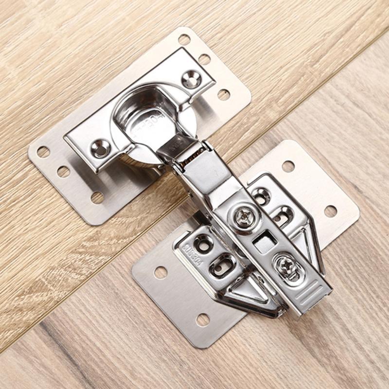 Pack of 2 Hinge Repair Plate Stainless Steel Cabinet Bracket Kit for Kitchen