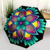 1pc Colorful Flower Mandala Folding Umbrella | Elegant Design, Fashionable Accessory, Durable Construction, Sturdy Ribs yy251107043