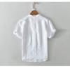 Summer T-shirts for Men Summer Daily Casual Simple Men Tops&Tees Chinese Style Men Clothing Cotton Linens Stand Collar Short Sleeve White T-Shirt 4XL