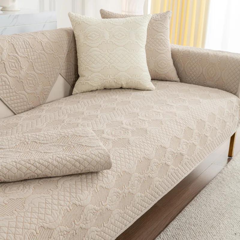 

Non-Slip Sofa Cover Cover Cotton Solid color Cushion Back Towel Cover Modern Simple Sofa Cushion Four Seasons Universal Cloth 45x45cm pillowcase