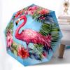 Flamingo Pattern Folding Umbrella Fashion Auto-Open 8 Iron Ribs Plastic Handle Foldable Sunshade Perfect Christmas Gifts