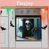 Halloween Smile Skeleton Open Door Glass Cabinet Kitchen Home Decor Stickers