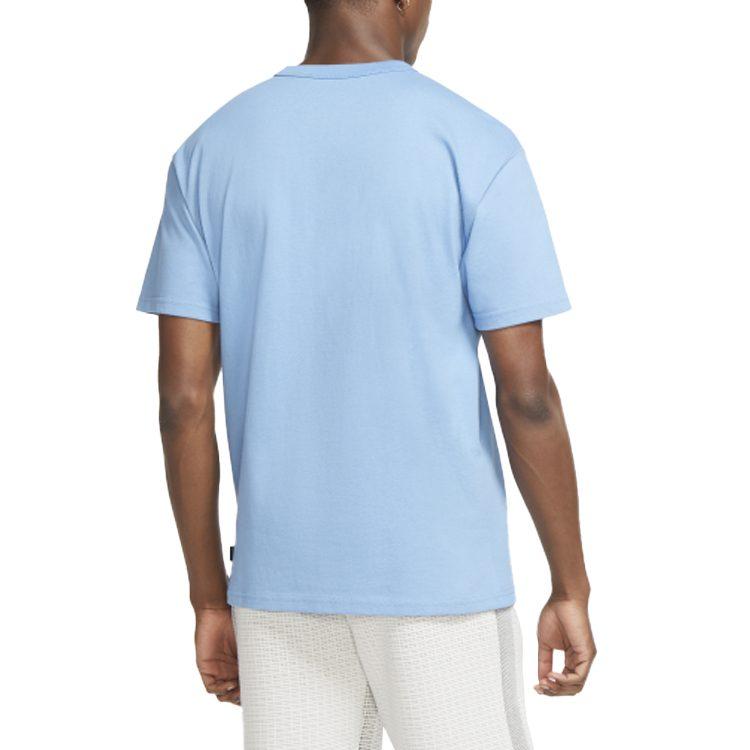 Nike T Shirts Men's Blue Crew Neck Moderate Straight Fit DB3194-496