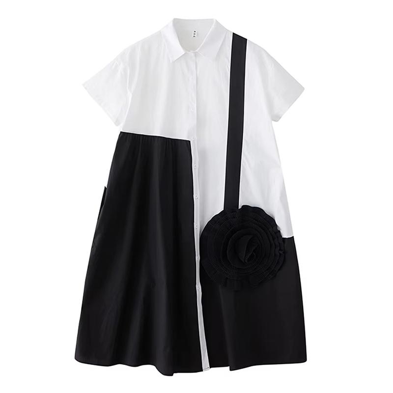 

XITAO Patchwork Contrast Color Women Dress ZMY1361 One Size чёрный