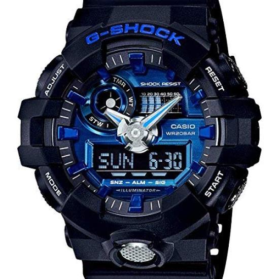 20 ATM Water Resistant Plastic Strap Watch for Men G-SHOCK Analog-Digital (GA-710-1A, GA-710-1A2, GA-710GB-1A) (GA-710-1A2 (Blue))
