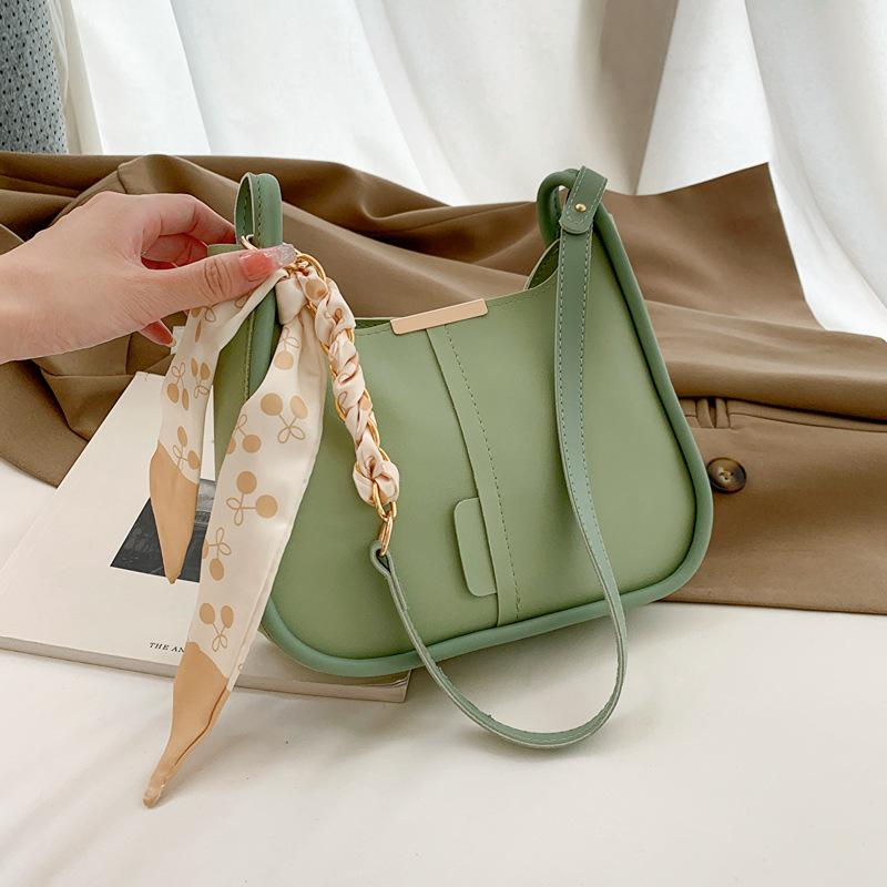 Autumn New Fashionable Solid Color Shoulder Small Bag Women's Fresh Large Capacity Simple Messenger Tote Bag