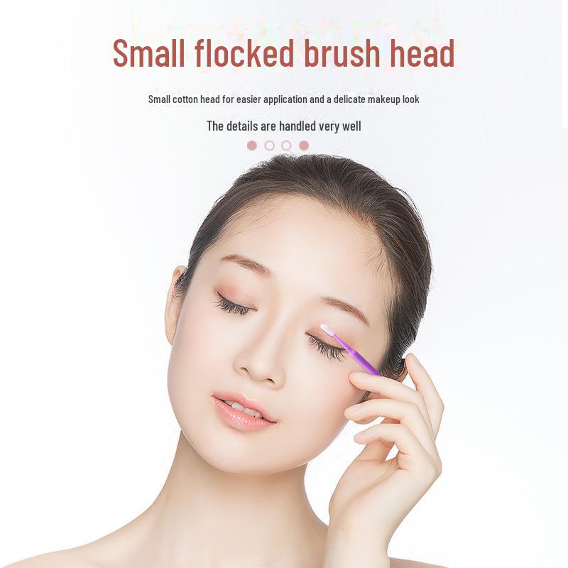 100 Purple Nano Cotton Swabs: Eyebrow, Eyeliner Correction, and Disposable Makeup Brushes