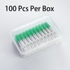 100 Pcs Disposable Dual‑Head Dental Floss Picks, Polypropylene Oral Care Floss Sticks with Portable Storage Box