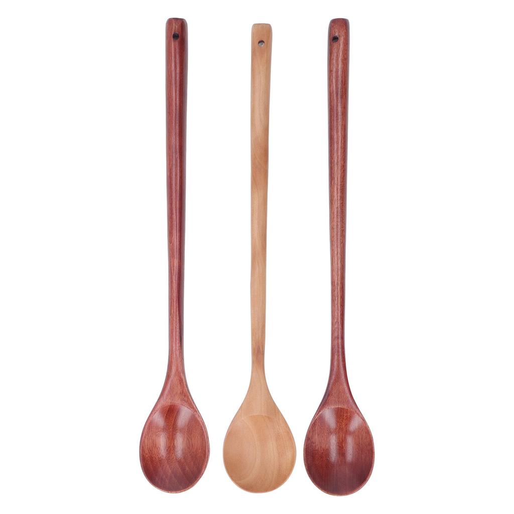 Wooden Long Handle Spoons Wood Extended Multifunctional for Hot Pot Rice Kitchen Cooking Stirring