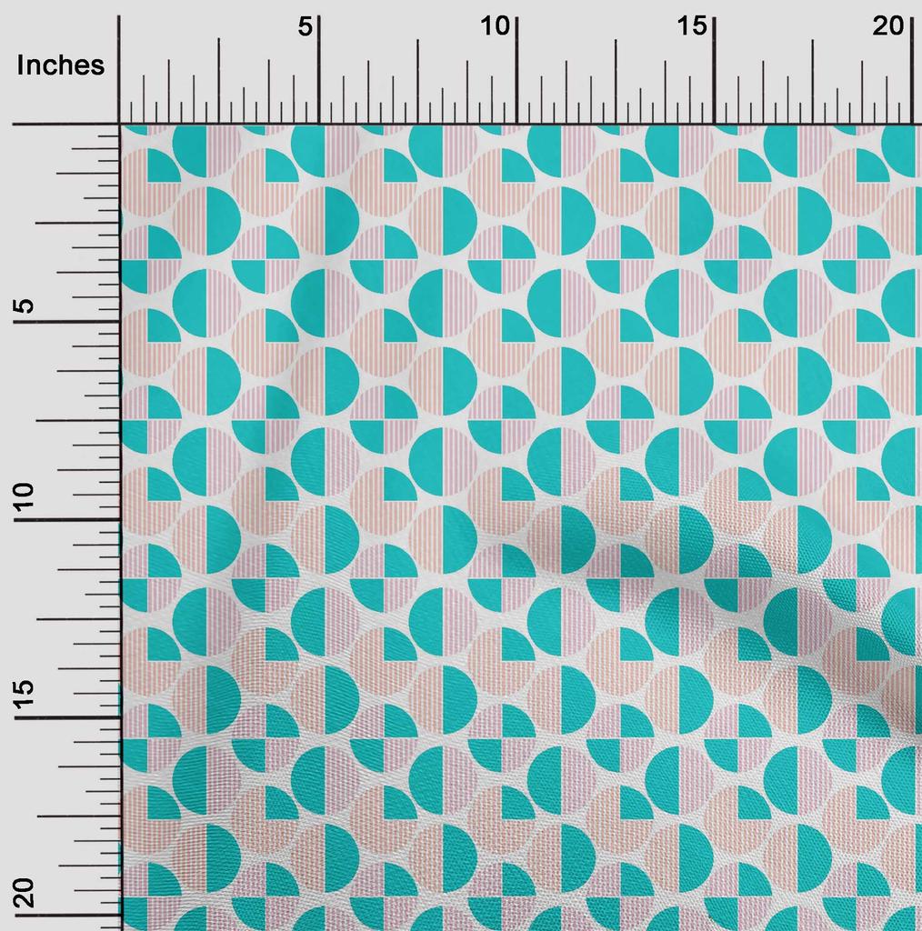 oneOone Cotton Flex Fabric Circle Geometric A  Printed Craft Fabric BTY 40 Inch