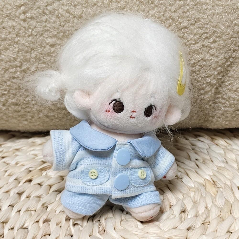 1 Set Blue 10cm Cotton Doll Clothes Casual Suit Doll Dress Up Set  Doll Accessories