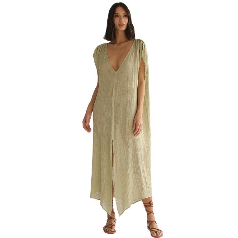 

Новая сексуальная пляжная юбка с открытой спиной, V-образным вырезом, без рукавов, с поясом на талии, блузка-юбка для бикини one size