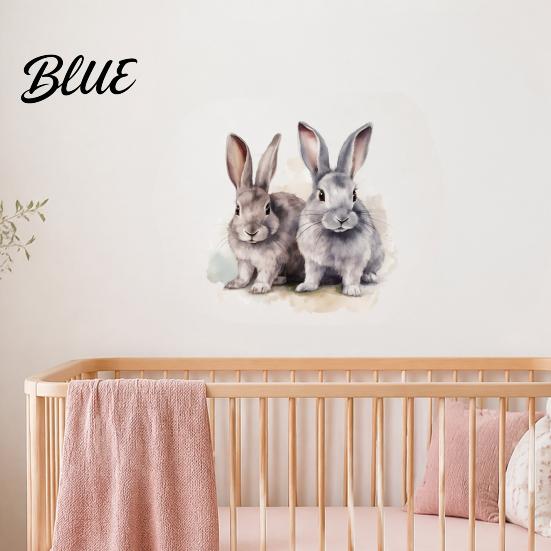 Creative Gift for Kids Room Decoration Cartoon Rabbit Wall Sticker Room  Waterproof PVC Bunny Decal  Modern Simple Style Decals Peel And Stick
