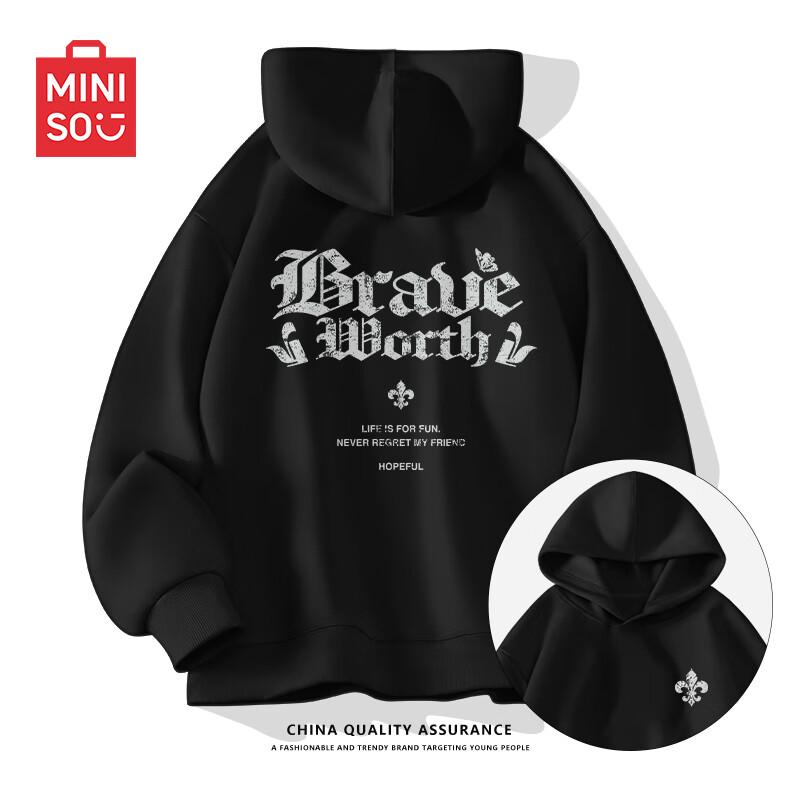 

MINISO Men s Heavyweight Street Style Hooded Sweatshirt XL