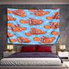 Landscape Wall Tapestry Nemo Clownfish Seamless Pattern On Light Blue With Bubbles Sparkles, Wide Wall Art for Adult Fan Bedroom Dorm Gift