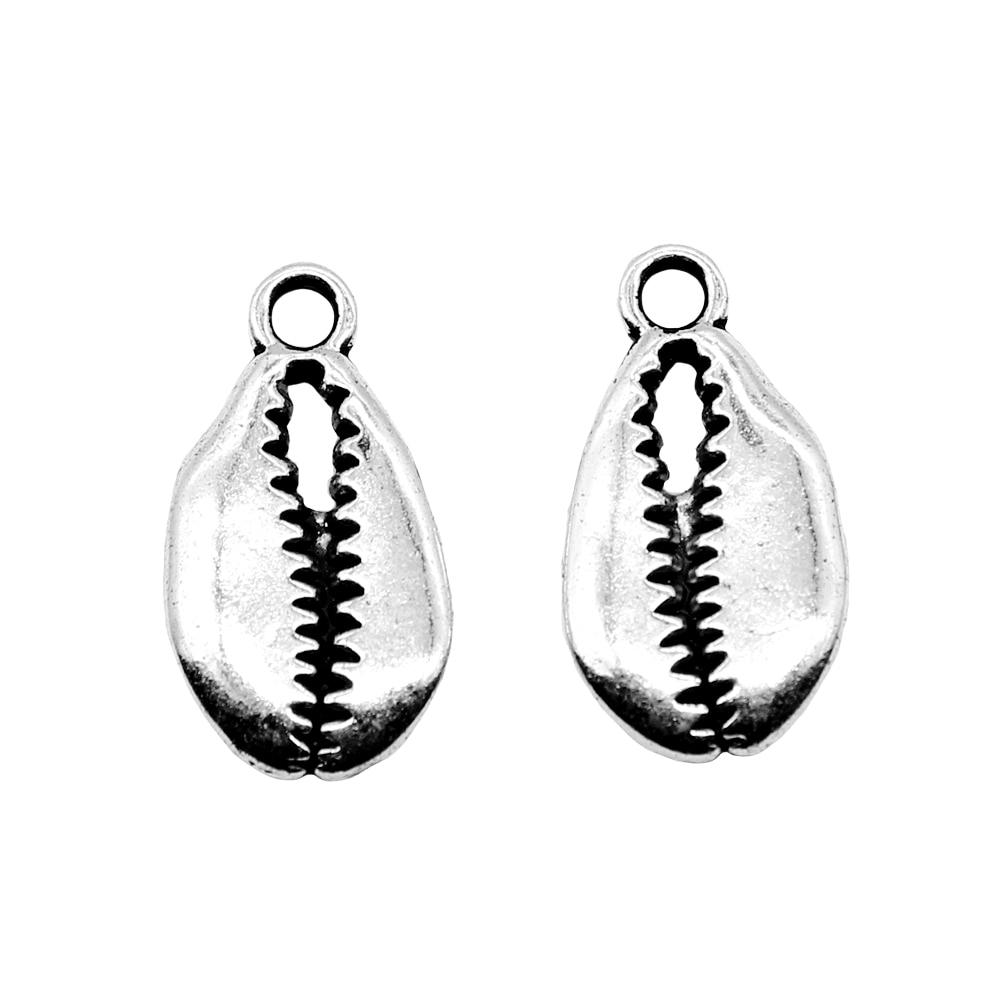 

10шт Оболочка Шармы Шармы Античное серебро Цвет Цинковый сплав 20X10mm
