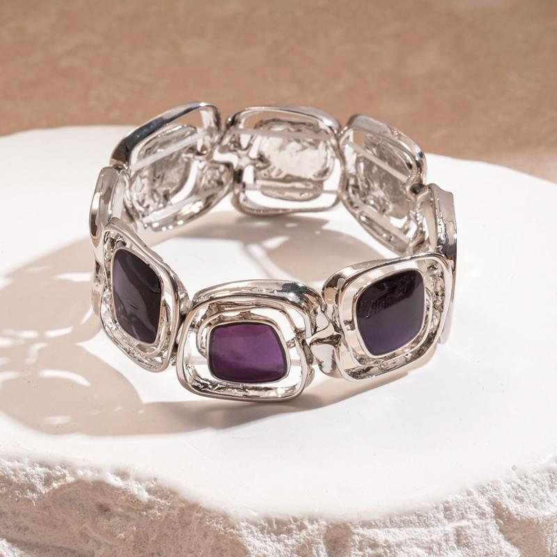 

Drip Oil Geometric Elastic Bracelet Retro Fashion Unique Hollow Out Irregular Splicing Women S Bracelet Jewelry Accessories Gift A3