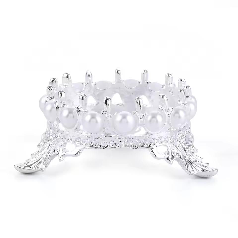 

Retro Crown Nail Art Pen Holder Imitation Pearl Inlaid Shining Crown Nail Brush Pen Holder Nail Tool Display Stand Nail Supplies
