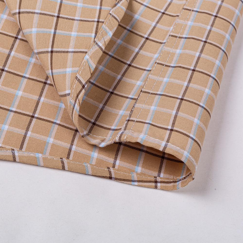 Pánská jarní letní košile s krátkým rukávem ze 100% bavlny Oxford s kapsou, kostkovaná, ležérní, lehká, prodyšná, odolná, ginghamové košile