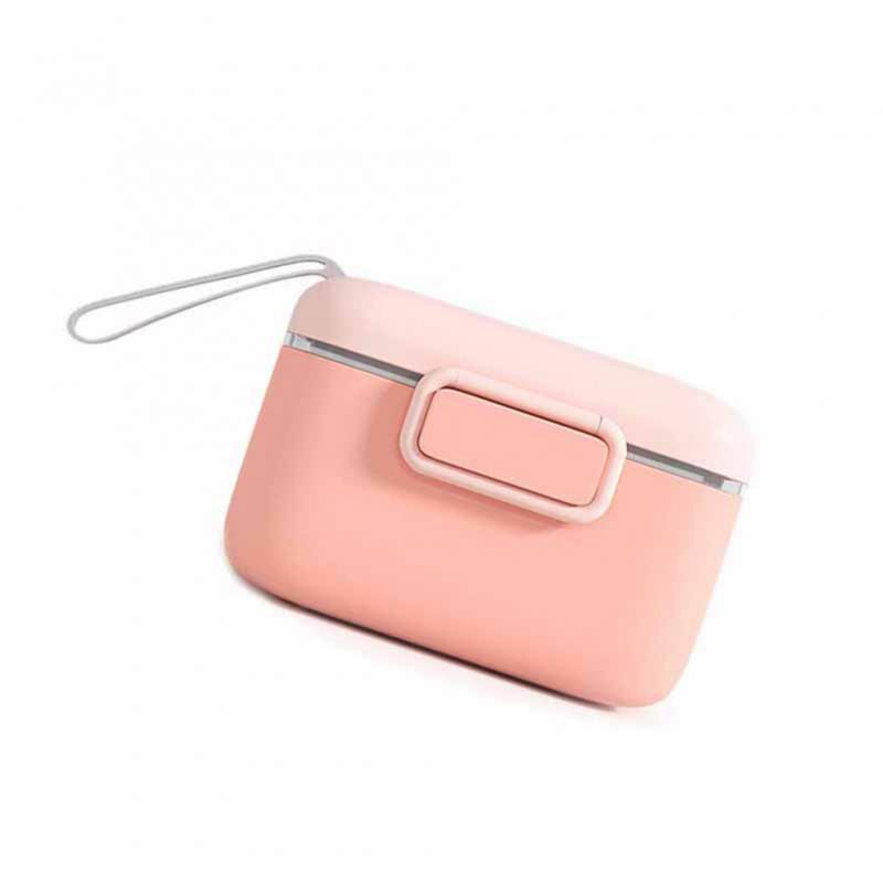Milk Powder Storage Box PP Shell BPA Free Portable Baby Milk Powder Container Box with Lanyard Pink/Green