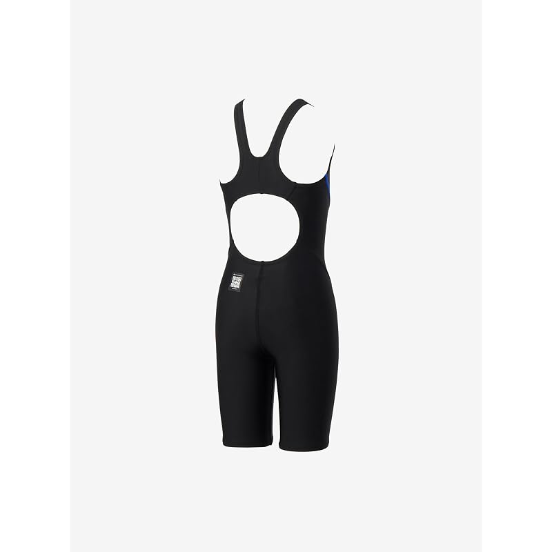 [Speedo] Flex Zero Junior Open Back Kneeskin Swimsuit, Black/Blue, Size 140