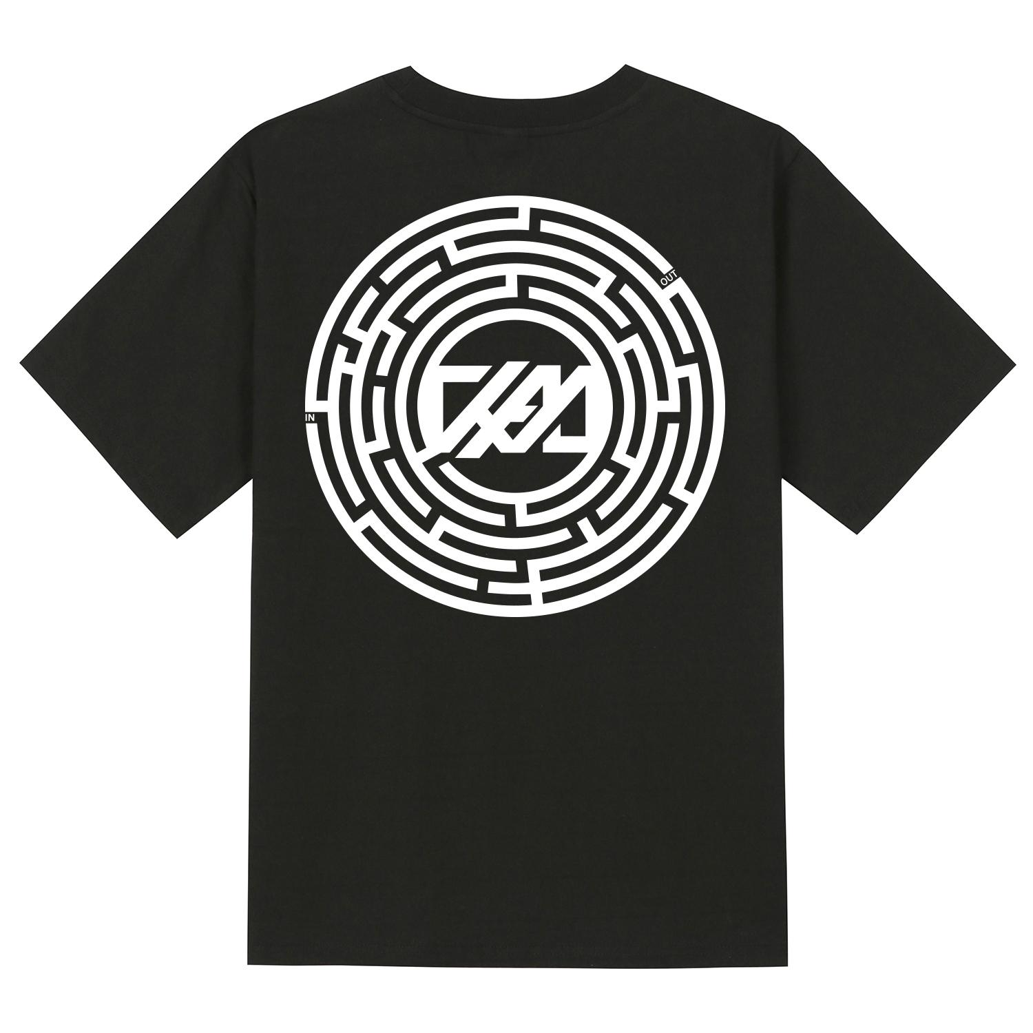 Khan 6312 Ktb0036 Pan S Labyrinth Short Sleeve T-Shirt - Black Black/L