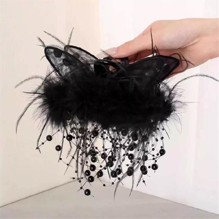 Beach Feather Hair Claw Clip Ponytail Claw Princess Barrettes Hair Adornment