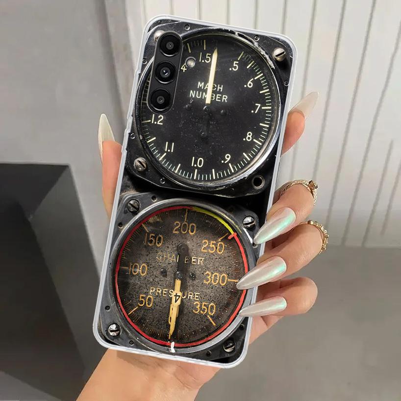Aviation Aeroplane Helicopter Cockpit Instrument Phone Case for Samsung Galaxy A16 A26 A36 A56 A15 A25 A35 A55 A14 A24 A34 A54 A